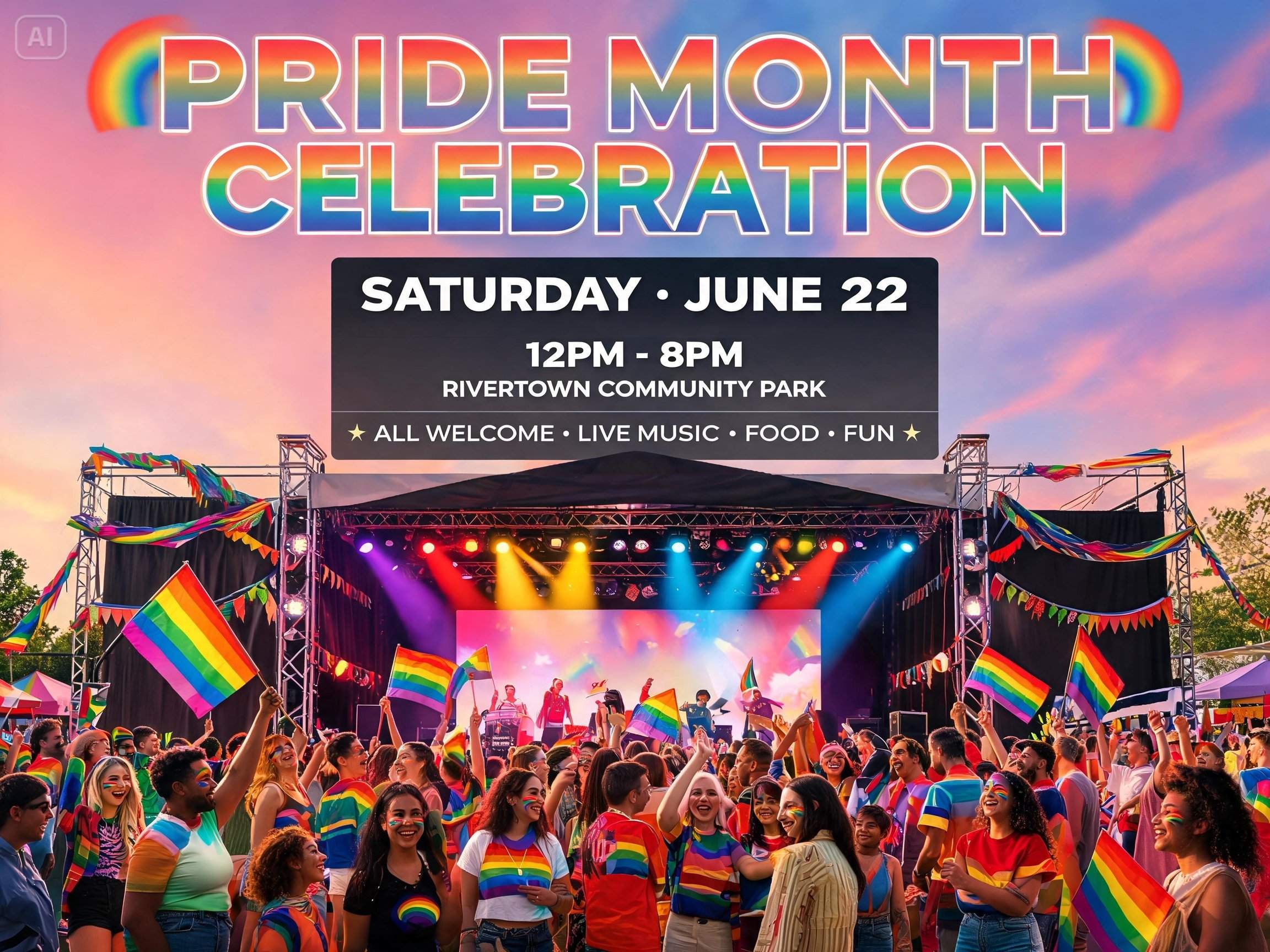 Prompt for a Pride Month event poster 
