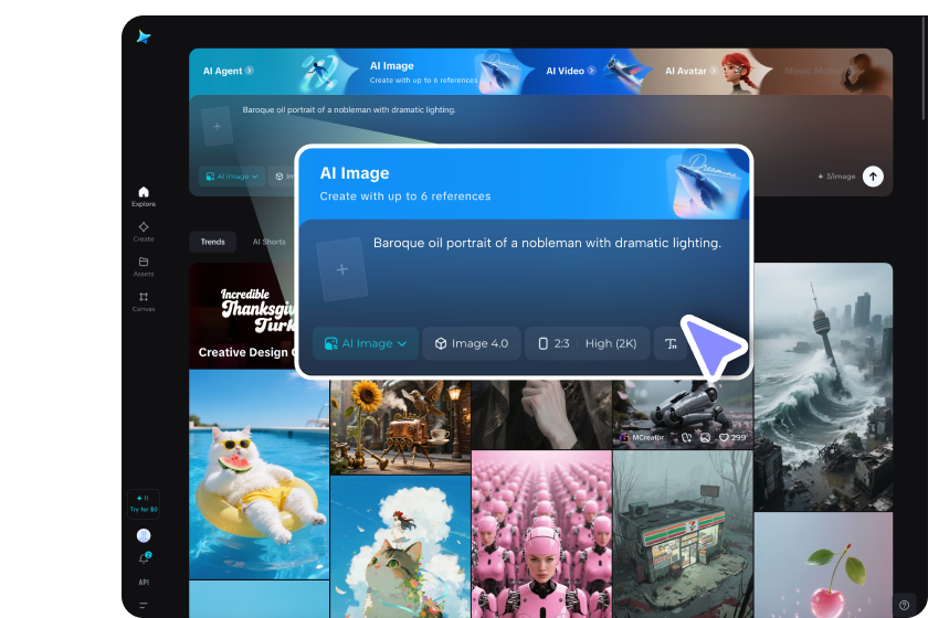 enter prompts or upload your photo