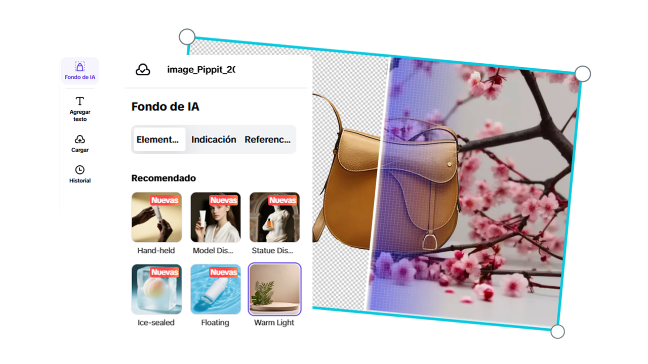 Elimina fondos con IA y mejora fácilmente la calidad de tus productos.