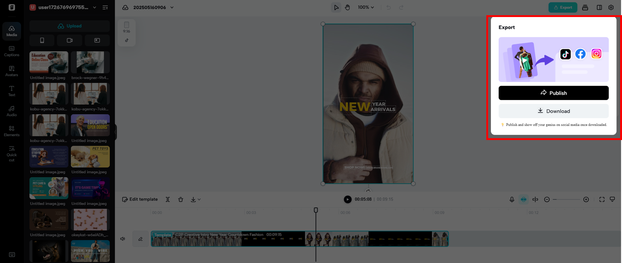 Finalize and export