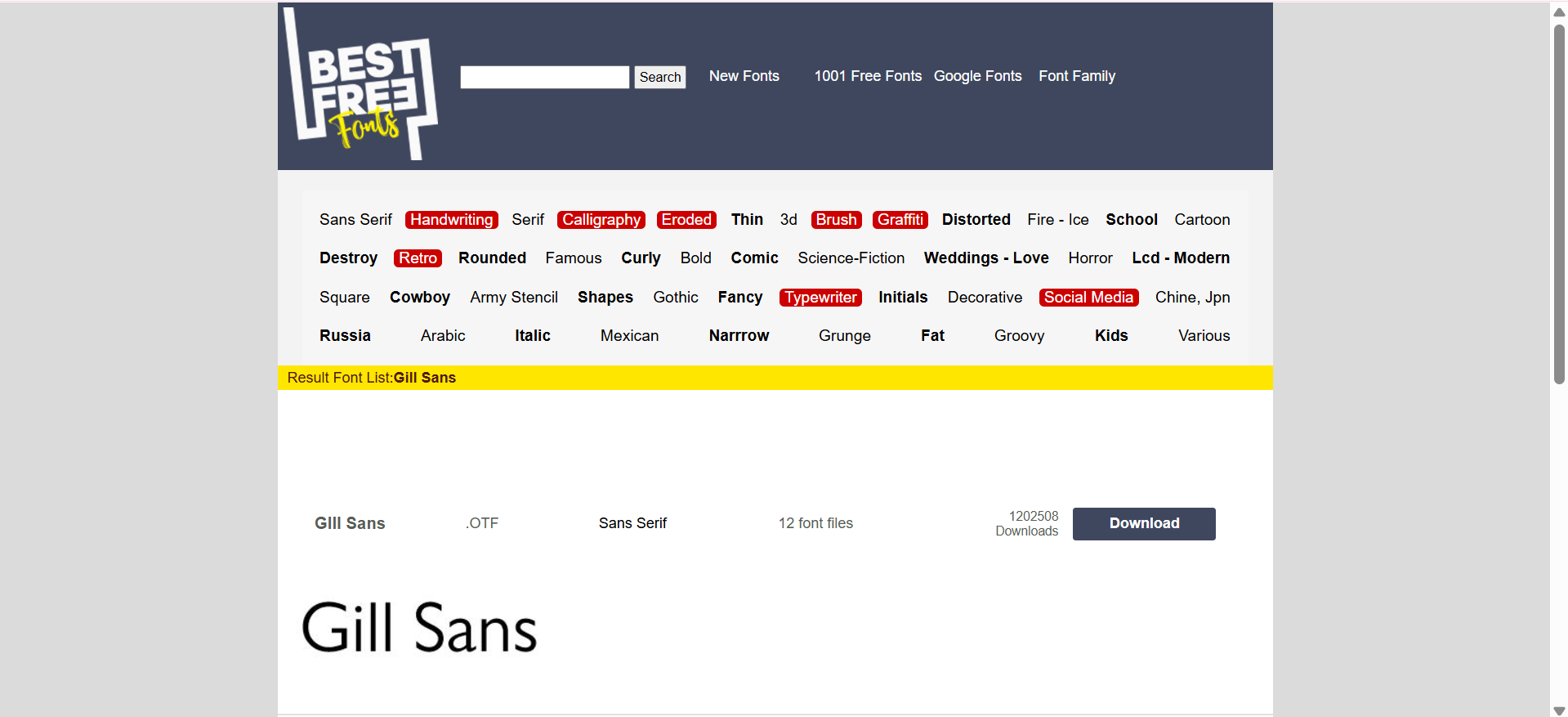 Free Best Fonts - the reliable platform for gills sans font free download.