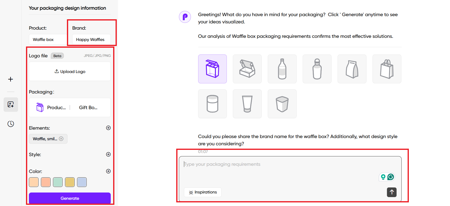 Alegeți alte elemente necesare pentru ambalaj