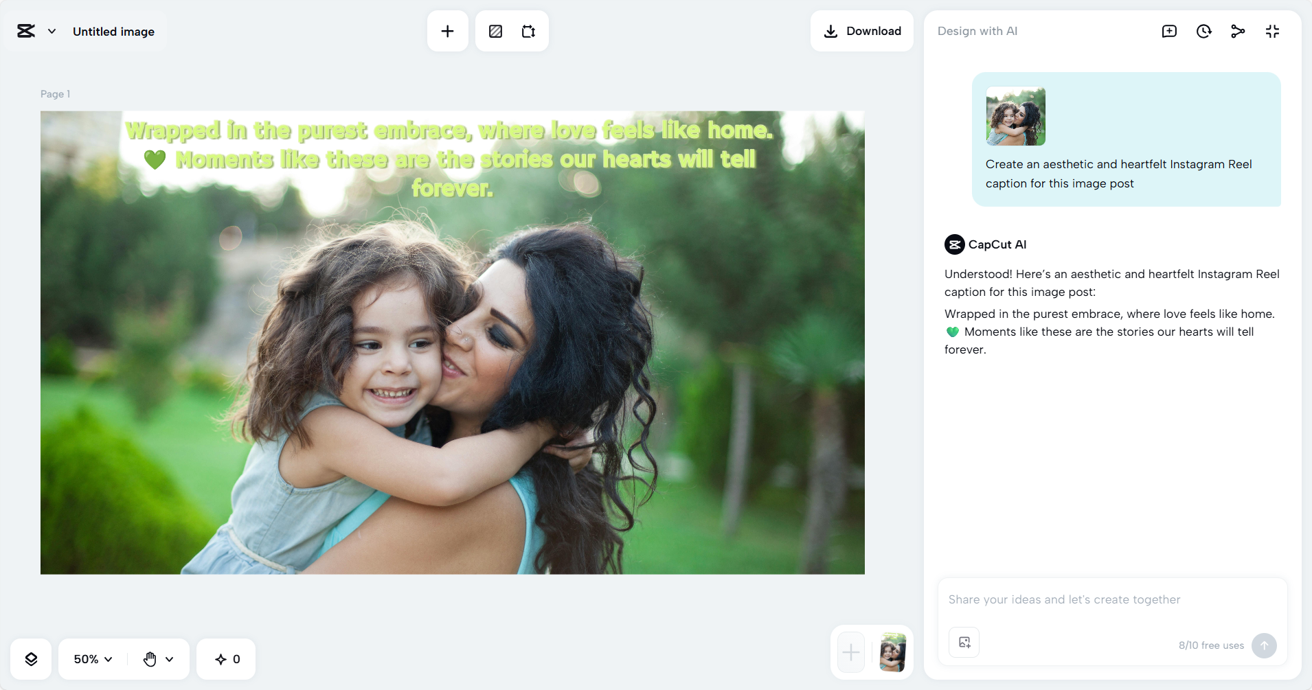 CapCut's social media caption generator online