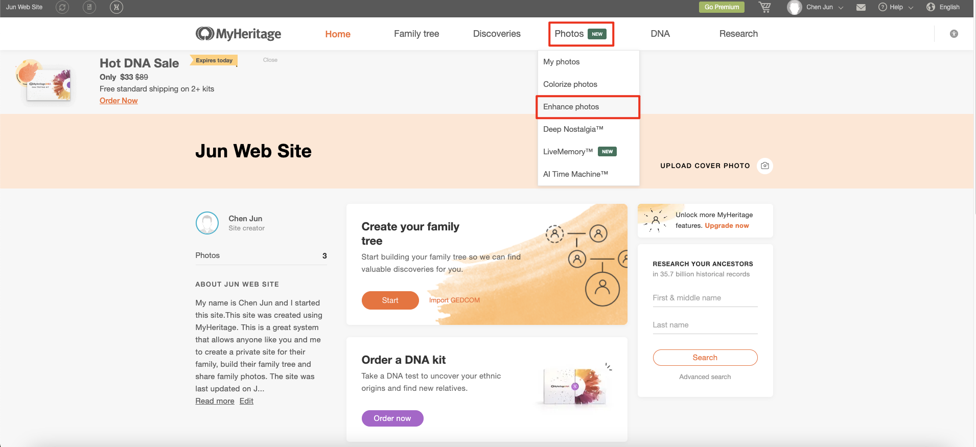 photo enhancer myheritage
