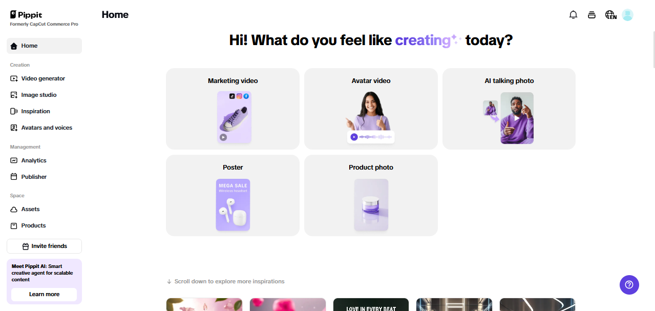 Pippit makes a photo talk online