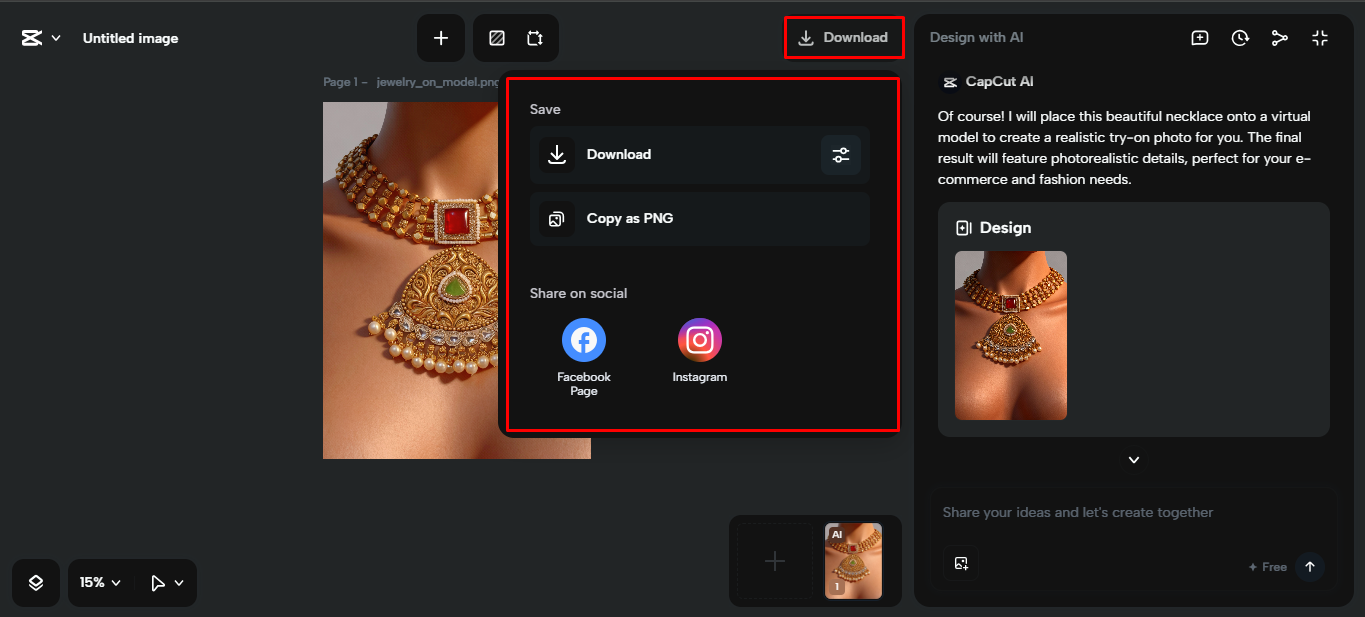 Exporting the media from the CapCut desktop video editor