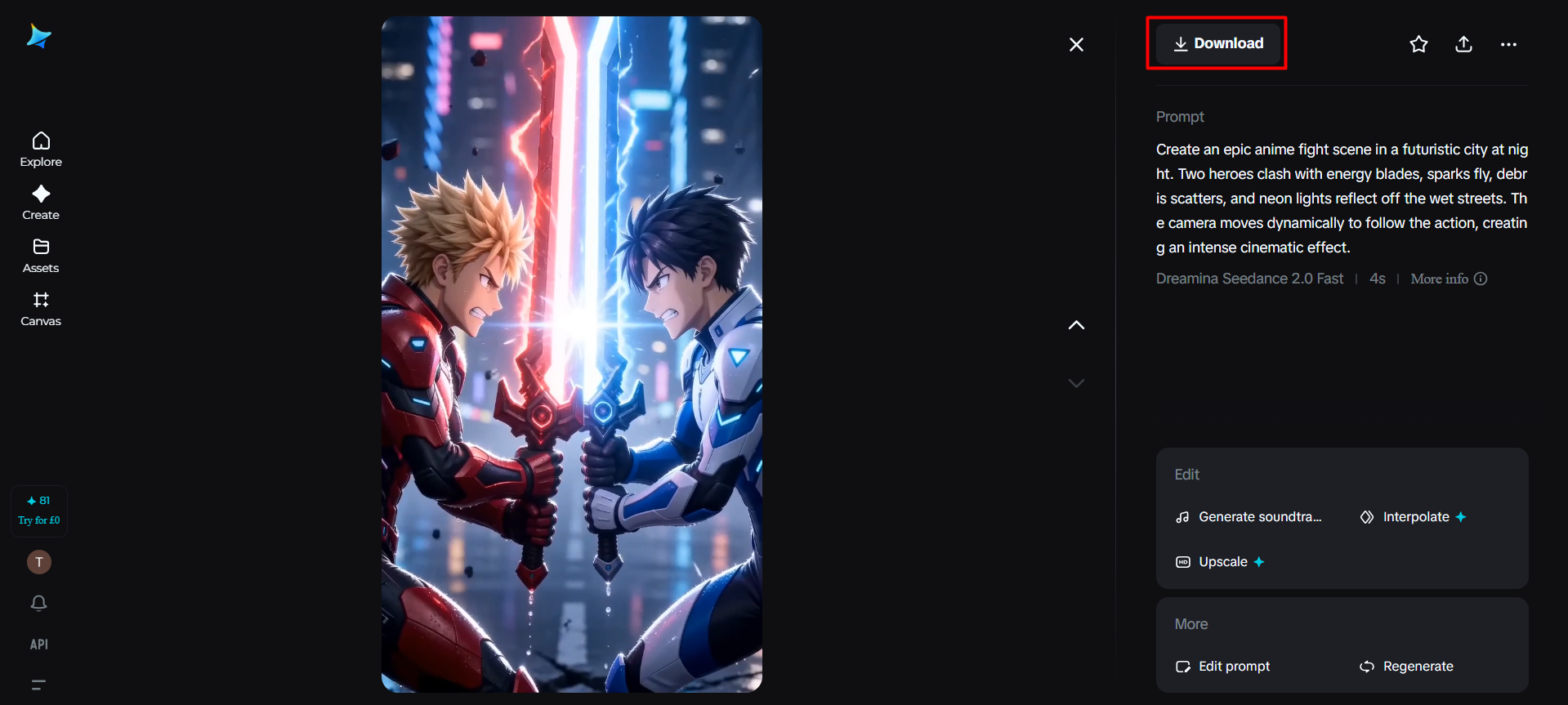 Download the anime fighting video