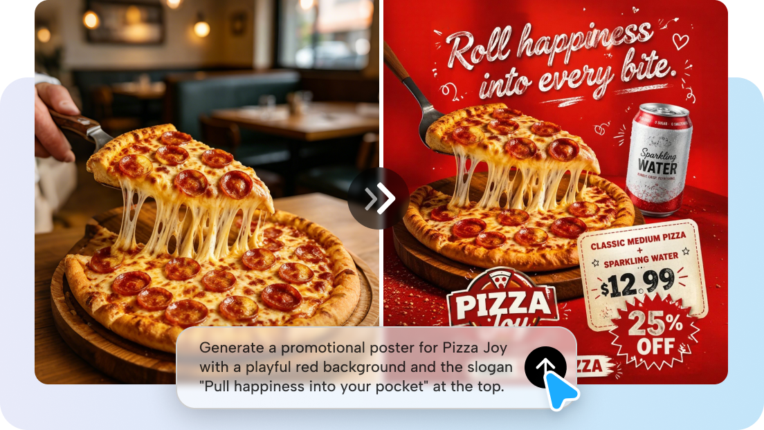 Turn food images into restaurant flyers with AI