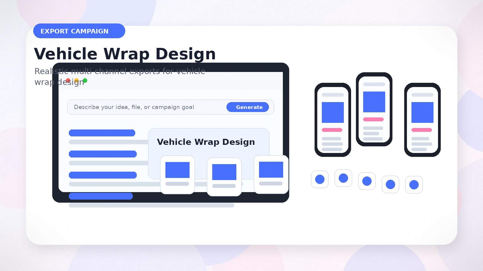 Vehicle Wrap Design realistic export campaign visual for vehicle wrap design