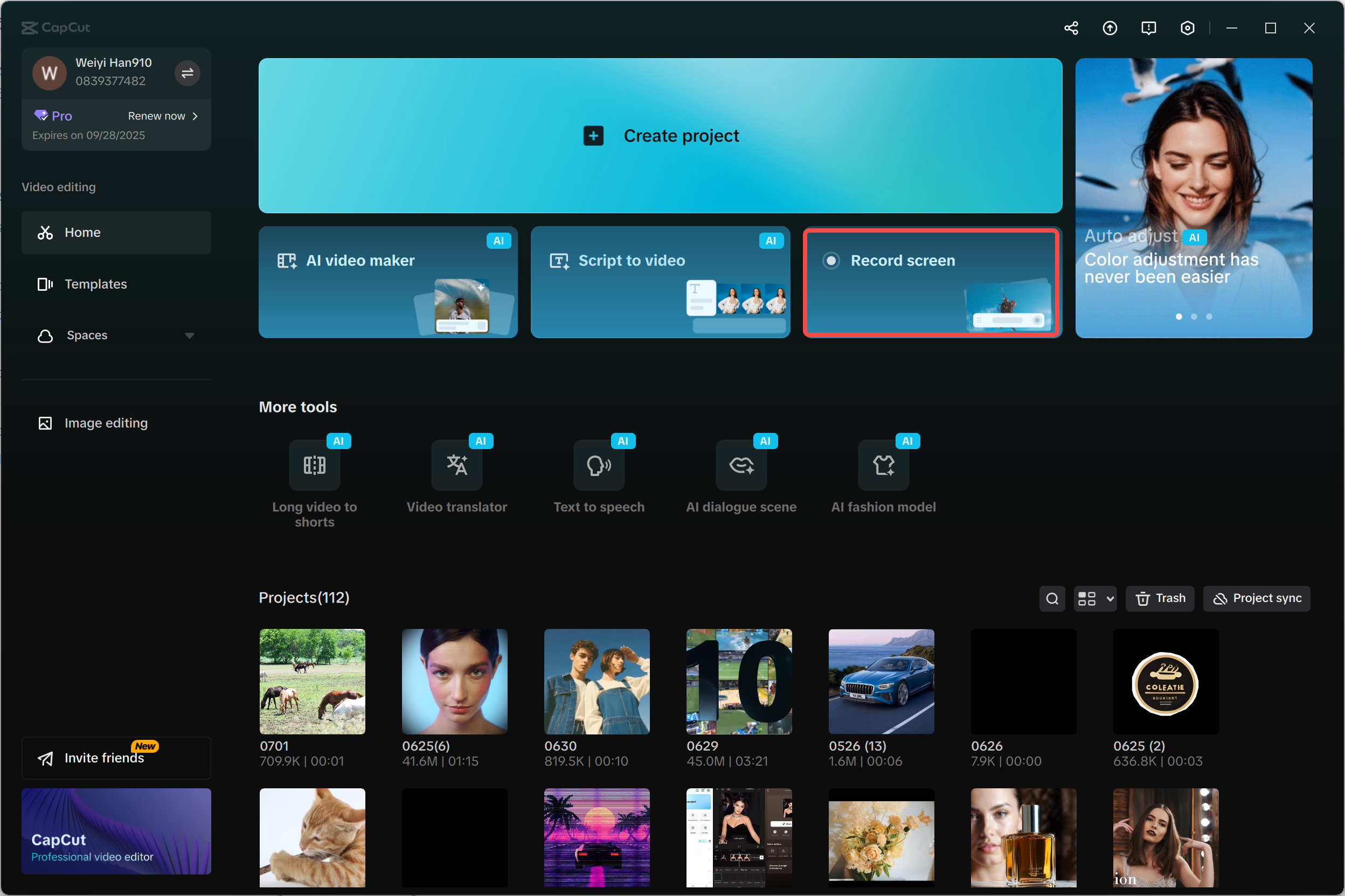 Utilisez l'enregistreur d'écran dans l'éditeur vidéo de bureau CapCut.