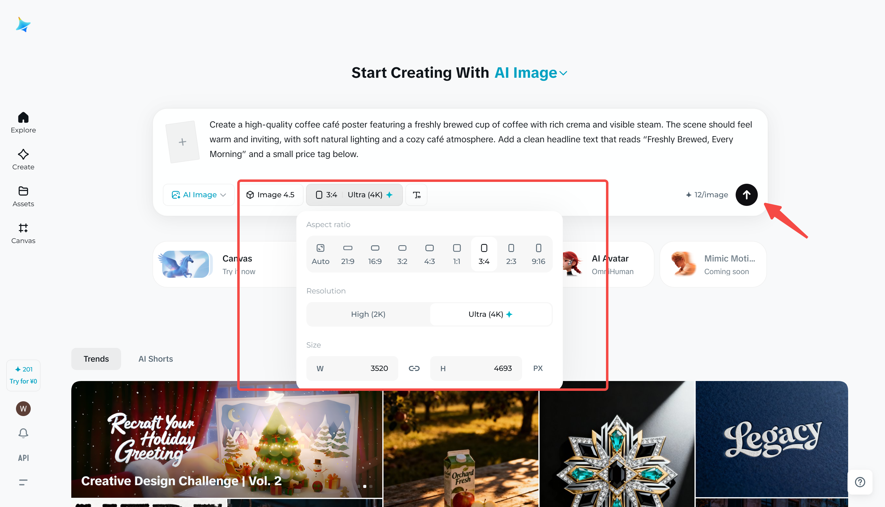 Generasi dan Modifikasi pengaturan tata letak ide poster kafe kopi