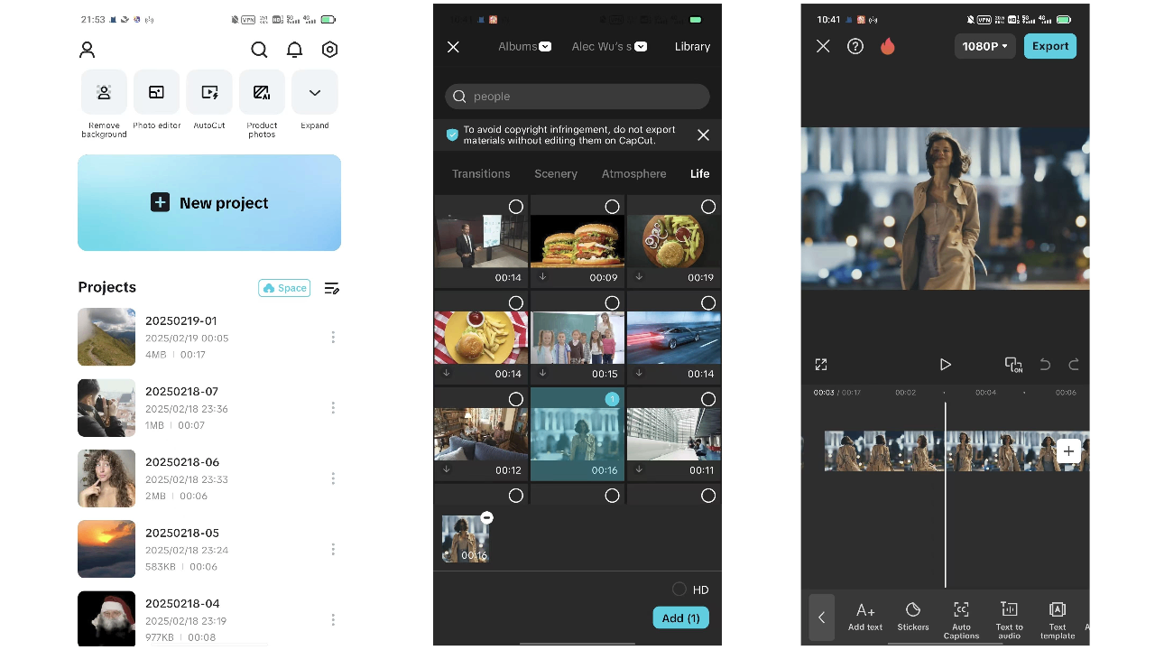 Import video and enter text