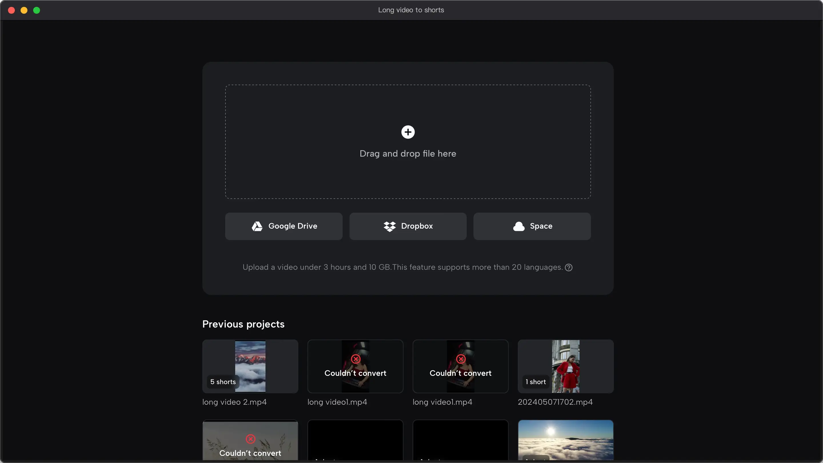 Upload long video