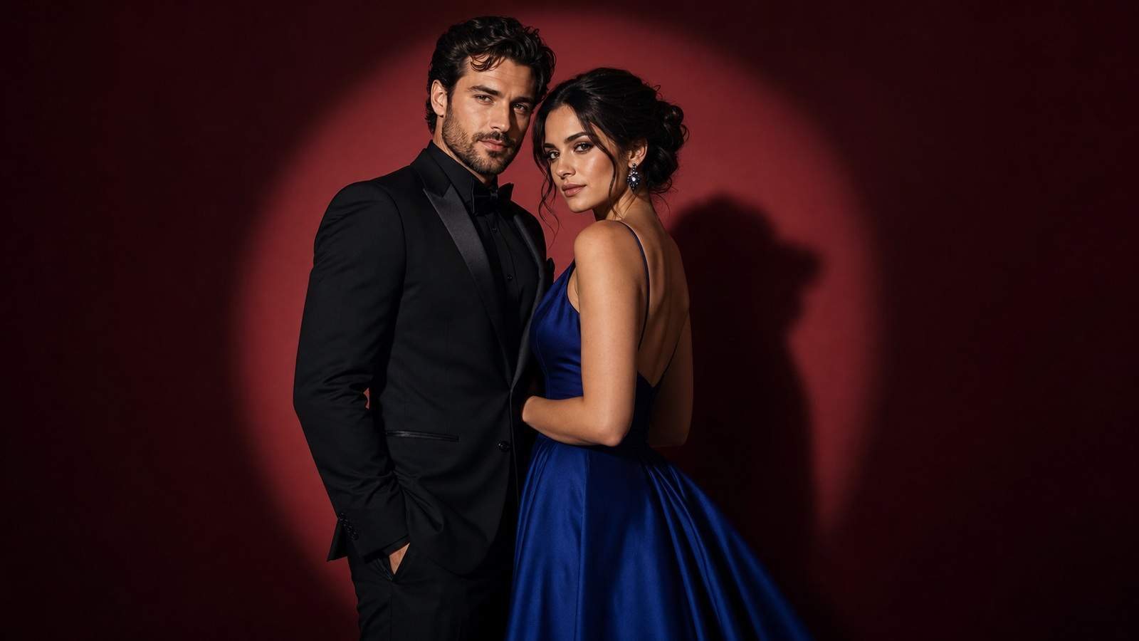 Cinematic Couple Studio Light Photo Prompt example created for Dreamina