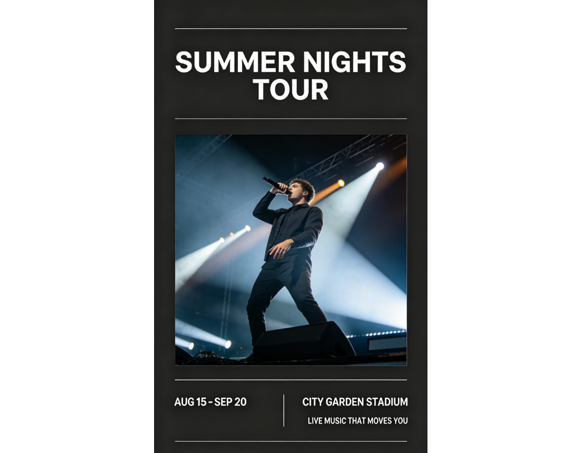Idea de diseño de póster de gira: Pósteres de giras centrados en la fotografía