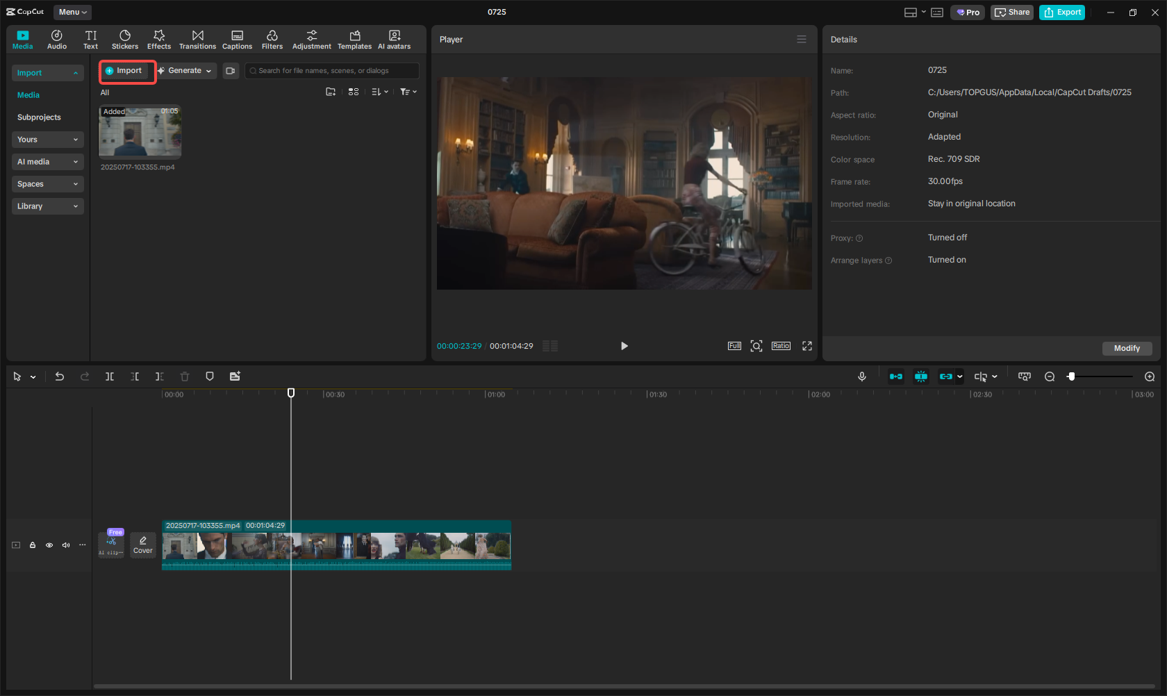 Choose a lyric video template in CapCut