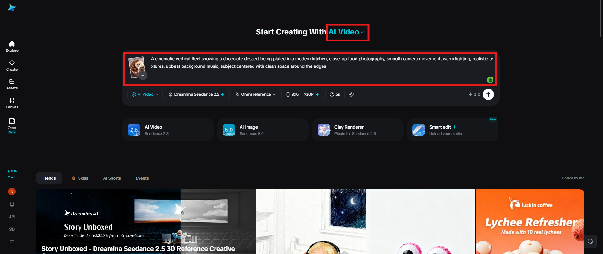 Upload references and add a prompt