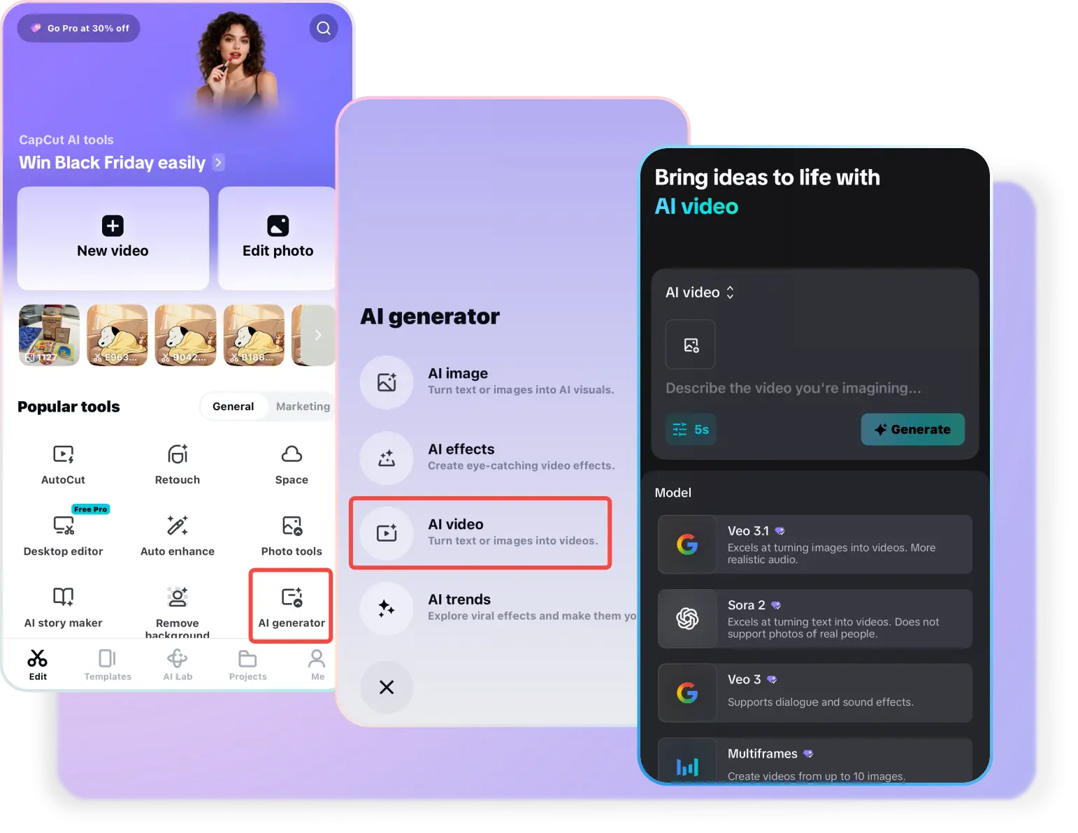 Use Sora AI in the CapCut App
