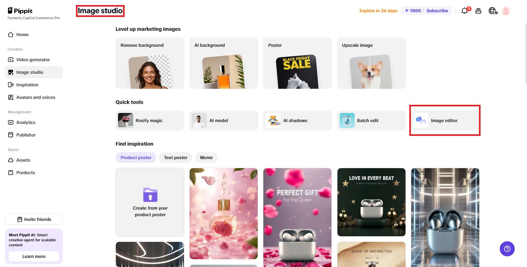 Access to Image Editor