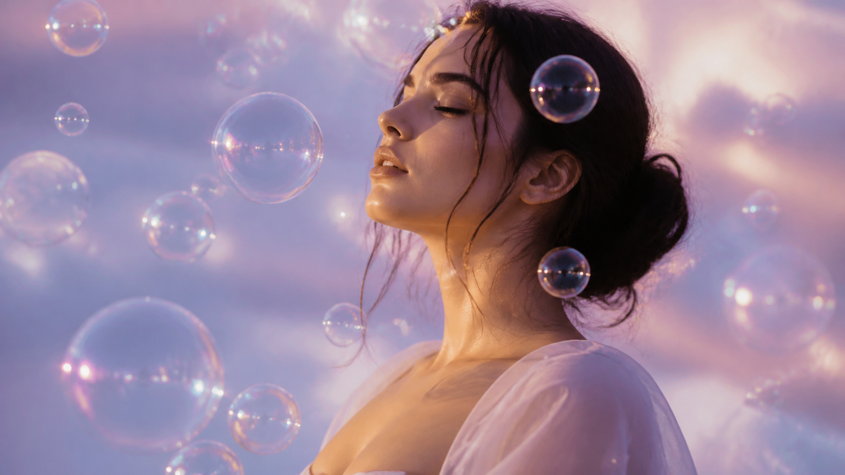 Dreamy Soap Bubble Texture prompt Beispiel 1 - Dreamy Soap Bubble Texture Studioszene