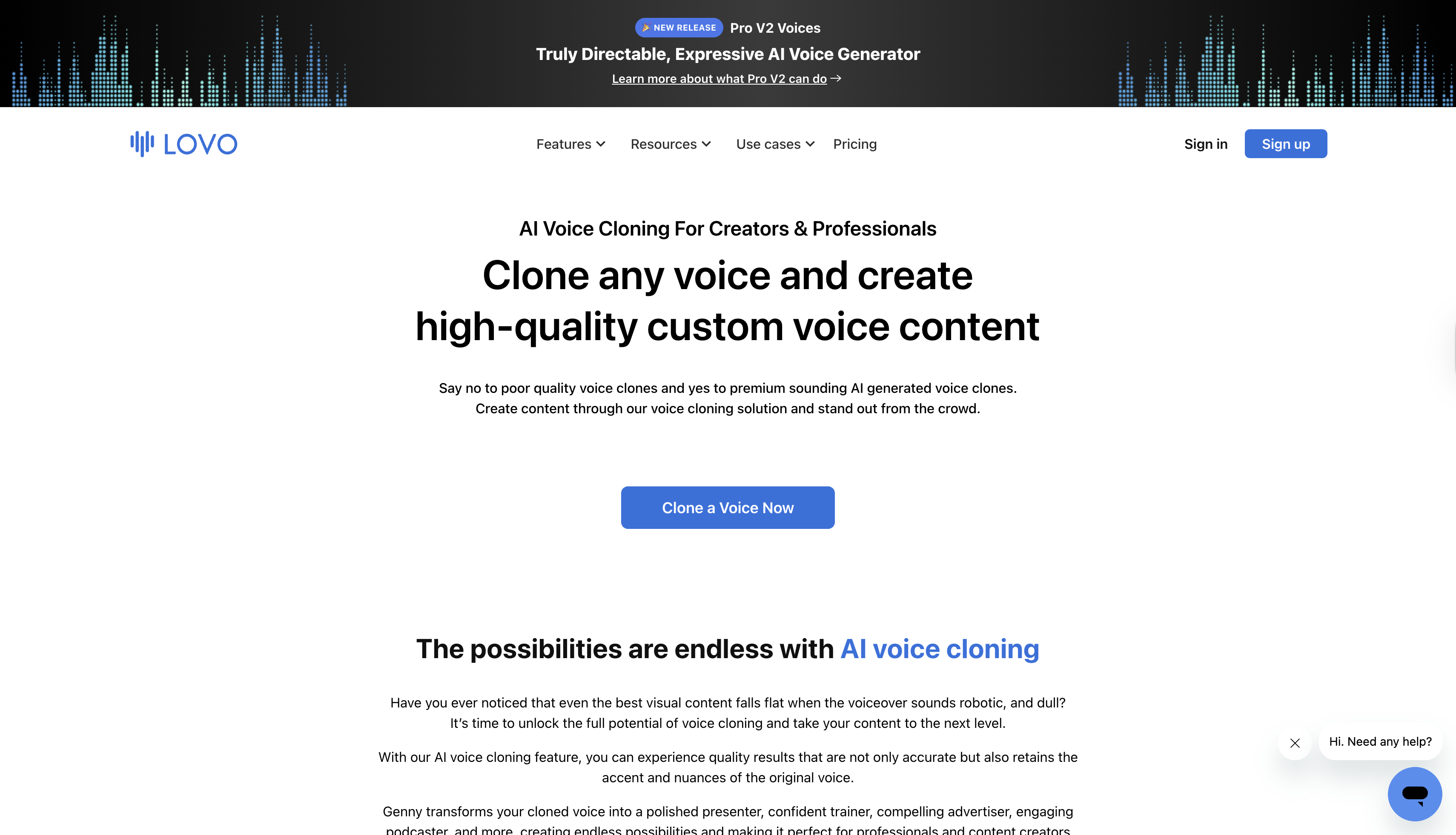 Lovo.ai interface