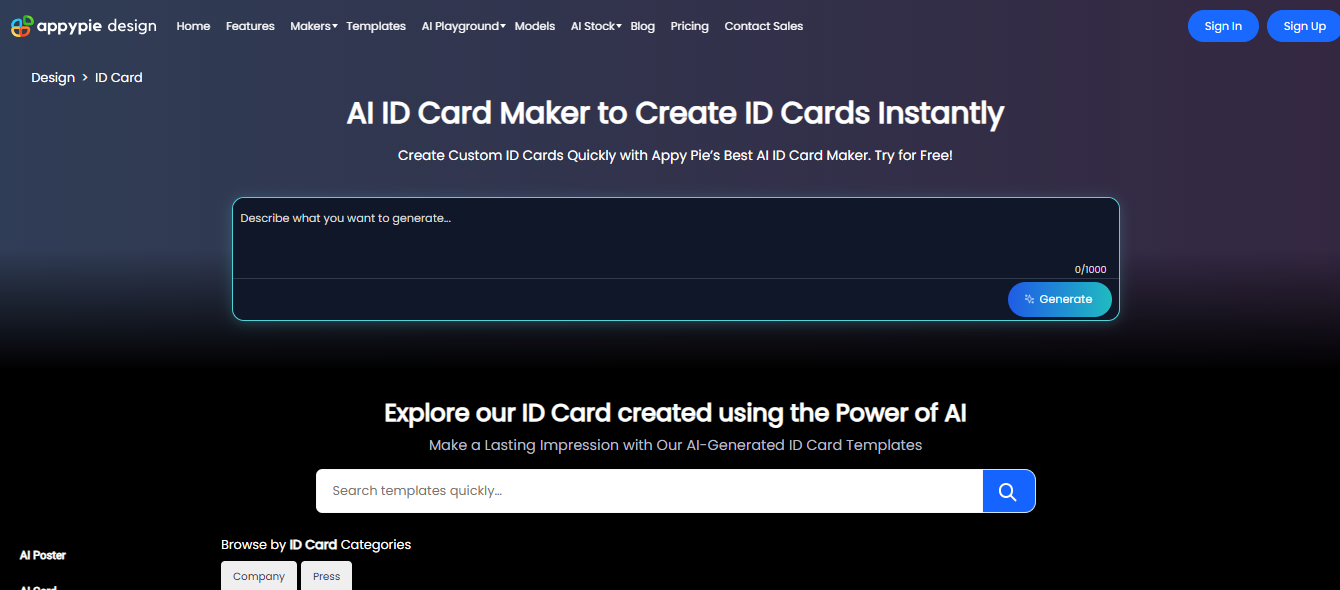 Pie AI Kimlik Kartı Tasarımcısını Uygula