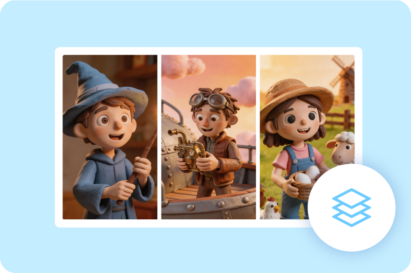 Consistent claymation style artwork