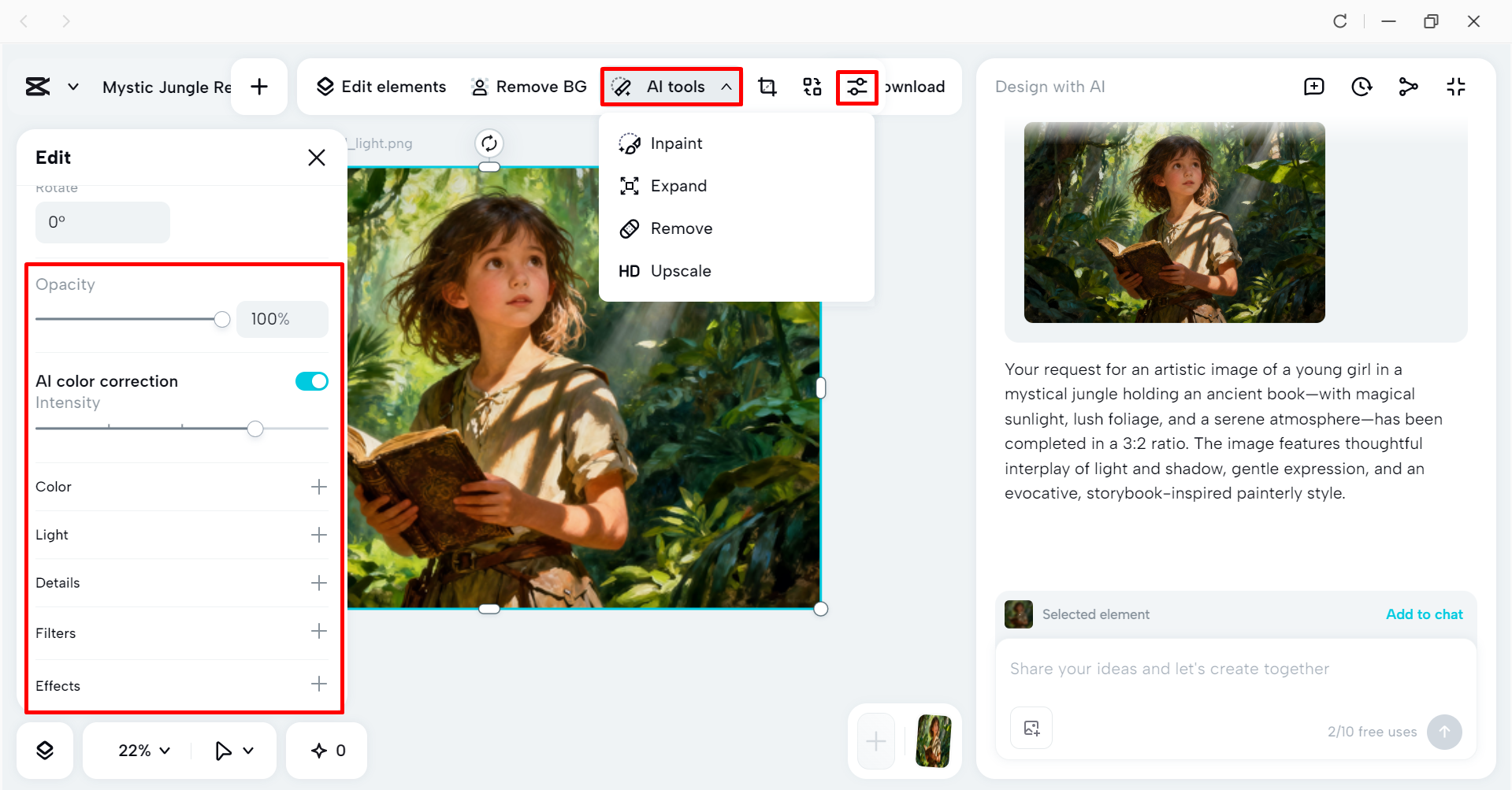 Utilizing AI tools in the CapCut desktop video editor