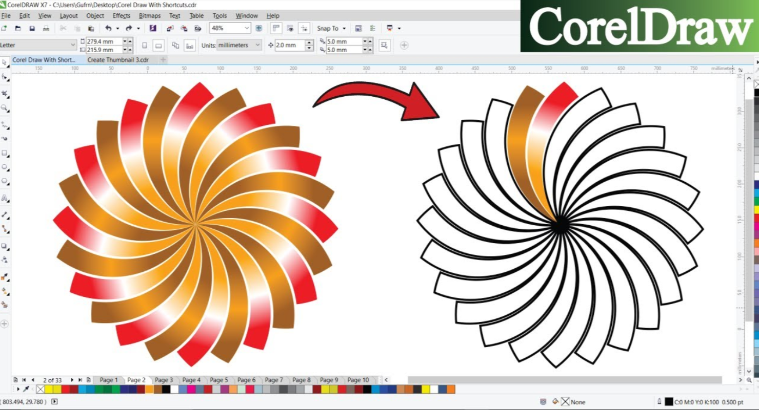 CorelDRAW interface