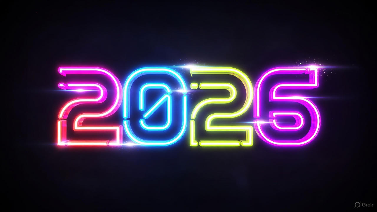 Neon 2026 typography sticker