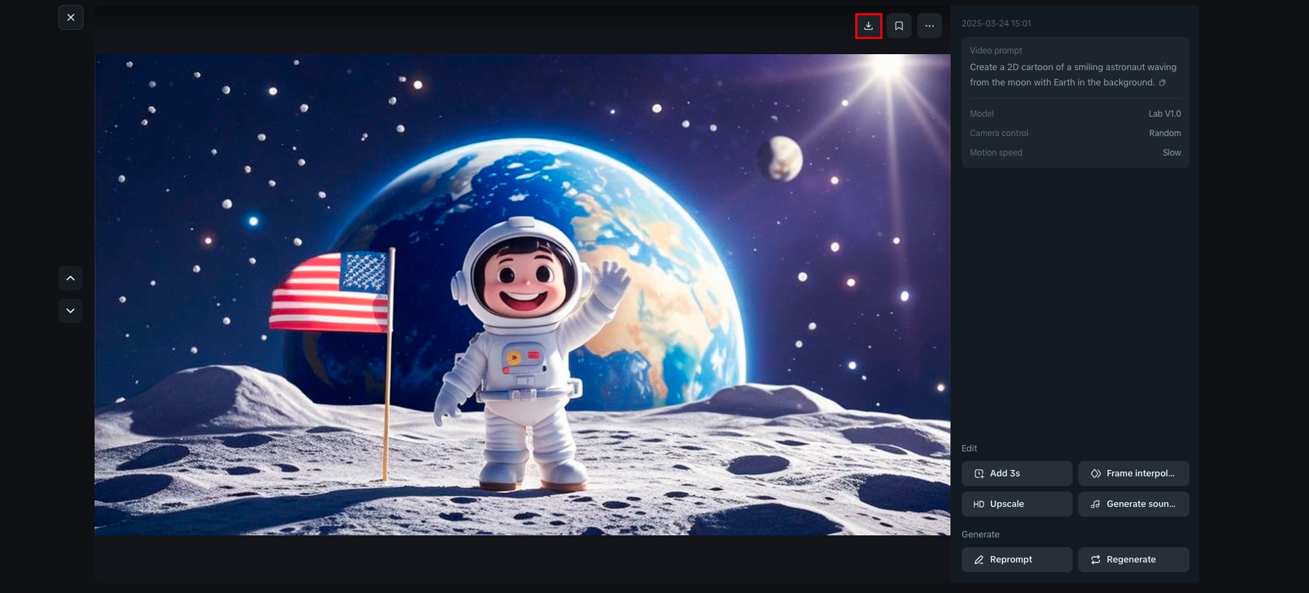 testo al video dei cartoni animati