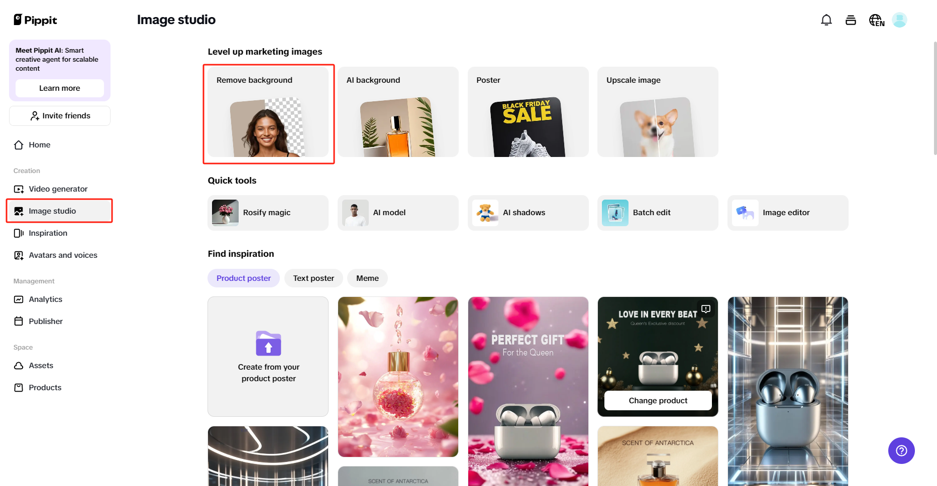 Pippit background removal