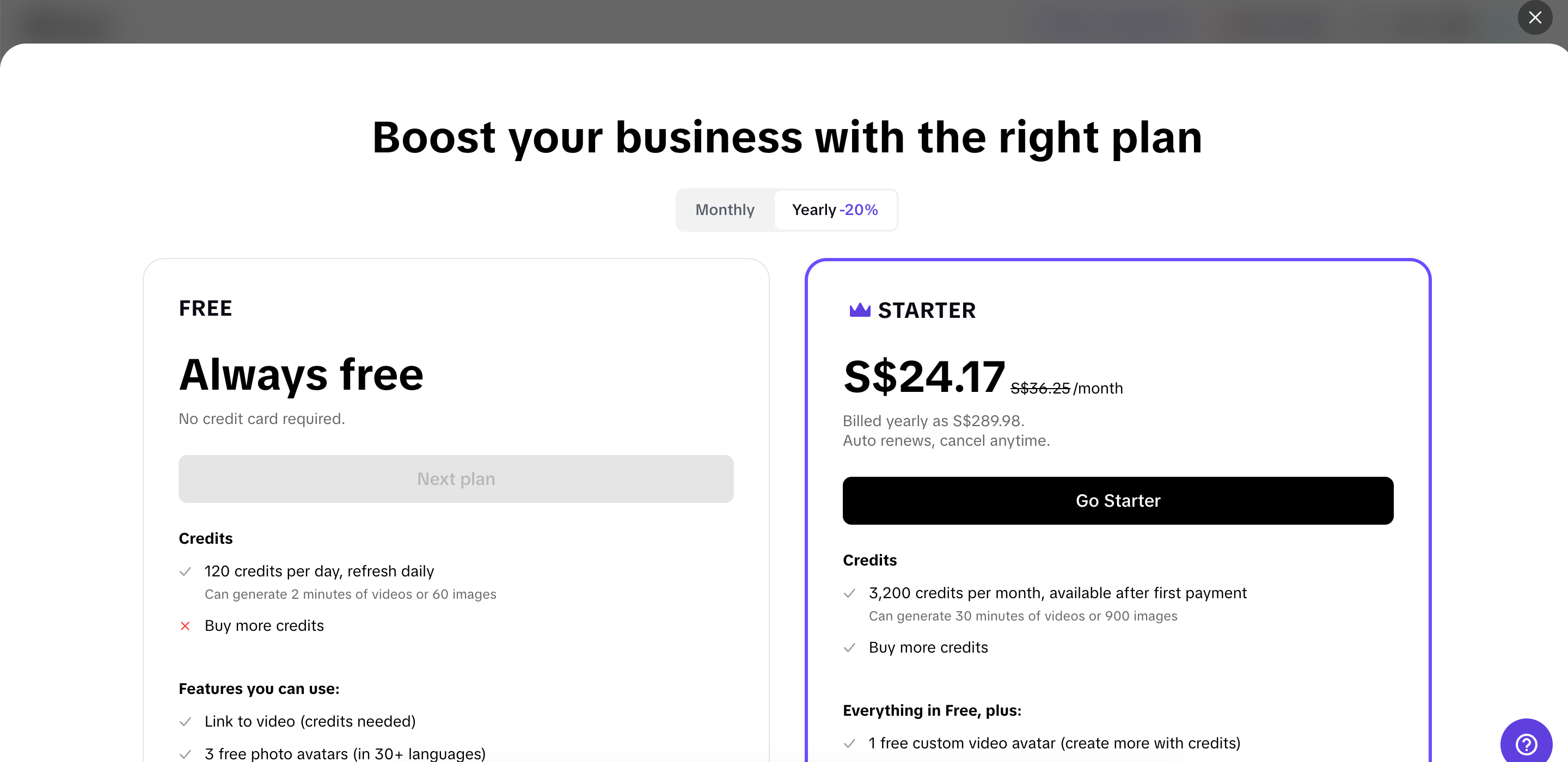 Piliin ang iyong plano ng subscription