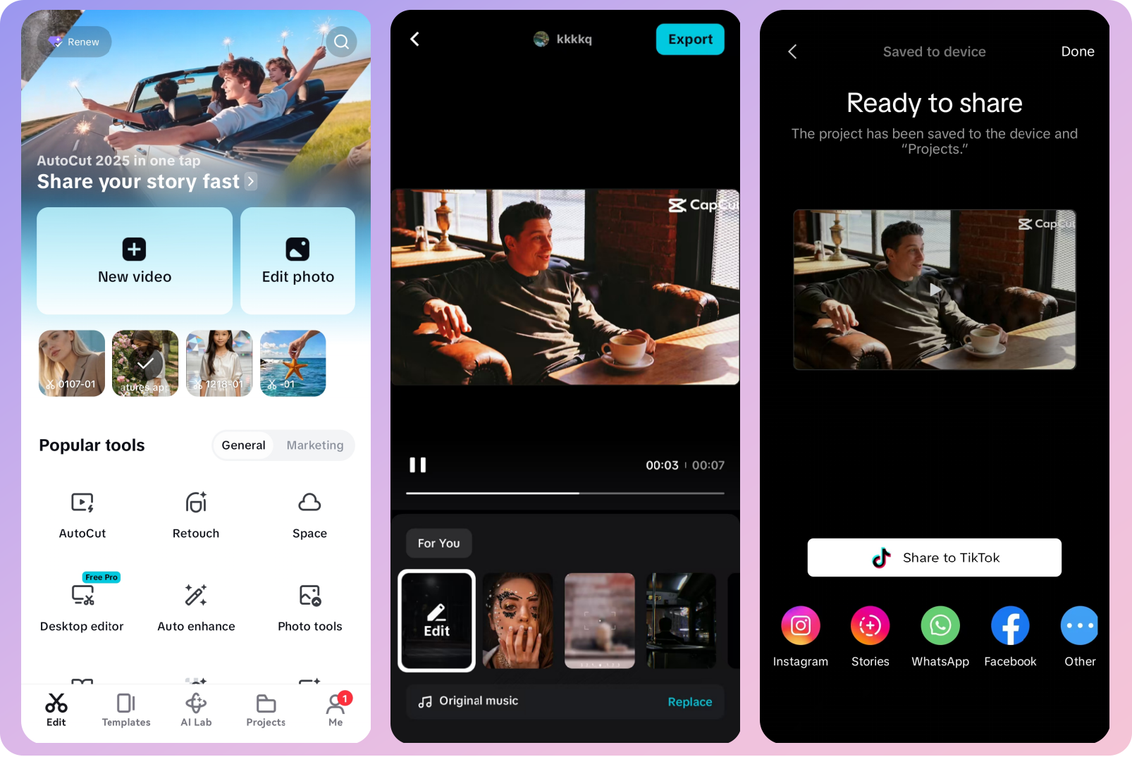 CapCut Mobile App's AutoCut