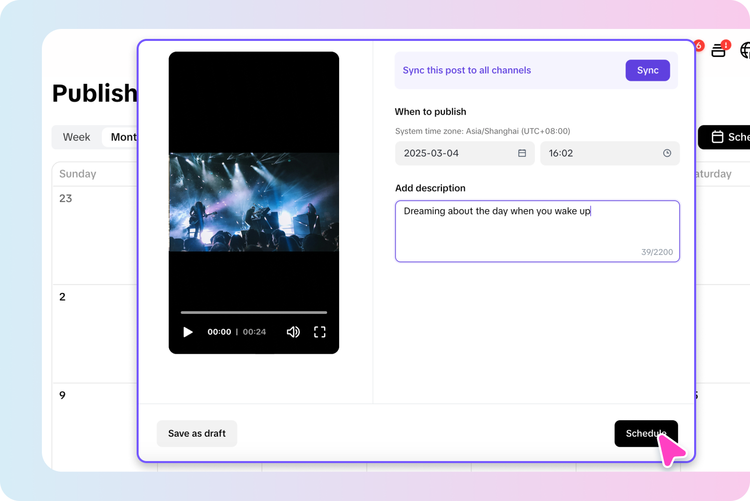 Helyezze tartalmát a naptárba