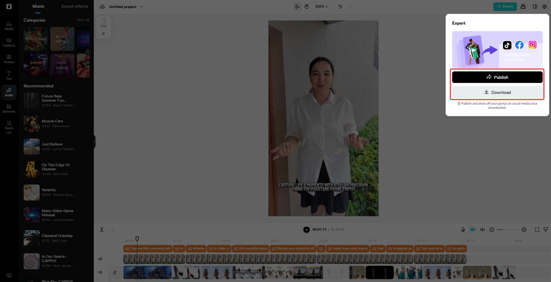 Export and share