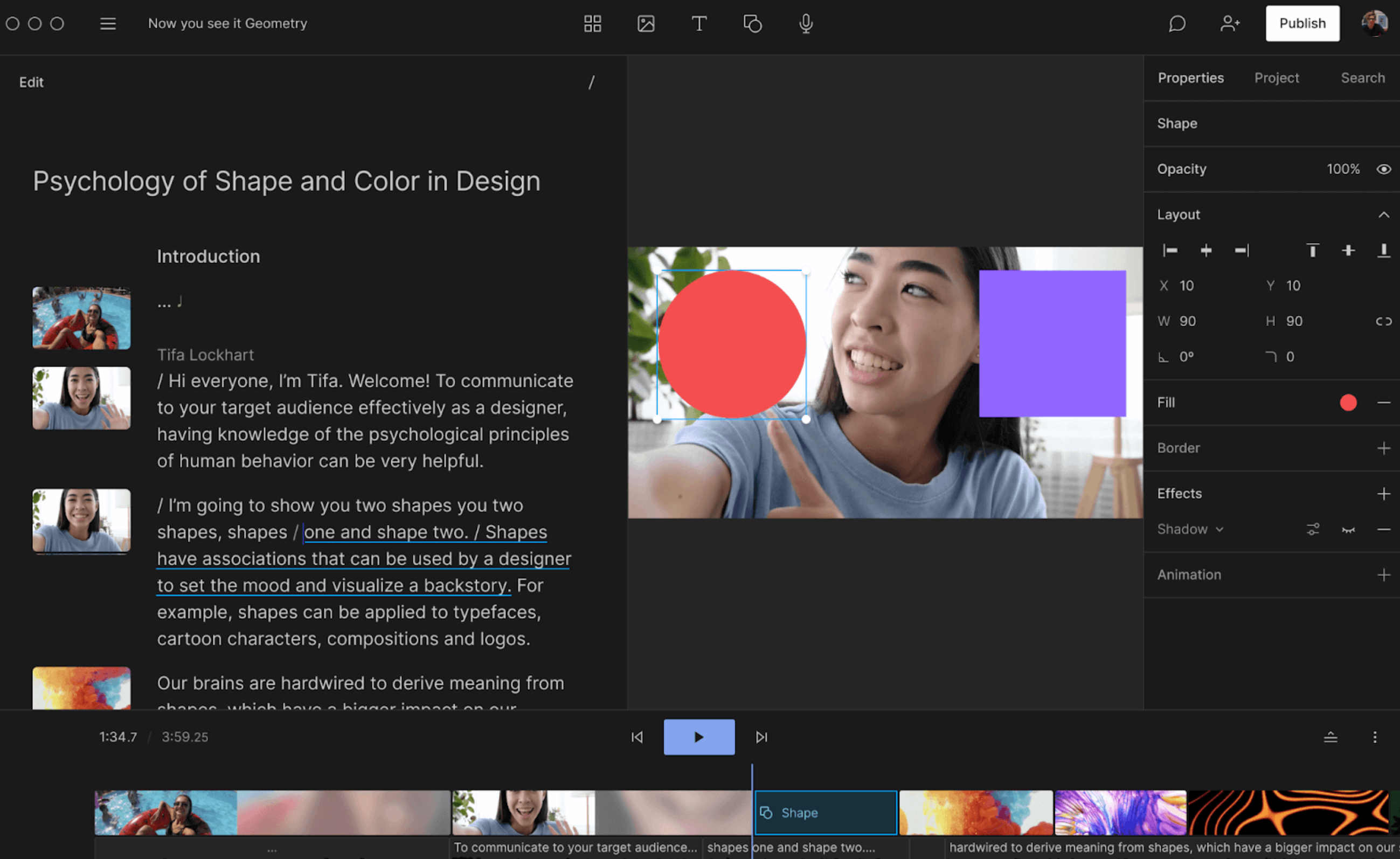 Interface of Descript - another free AI video generator tool
