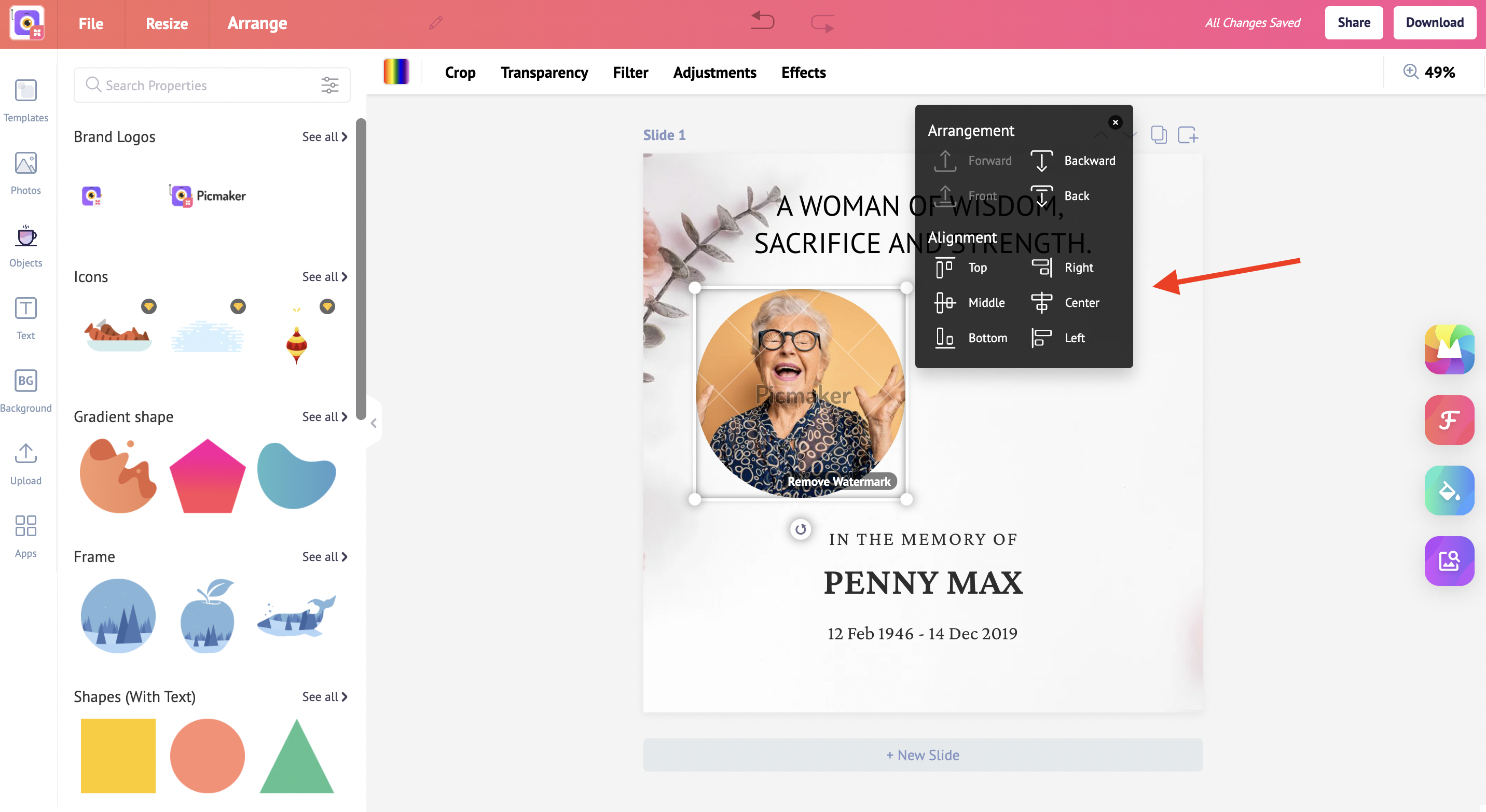 Picmaker provides a tool to guide how to design a post for Instagram