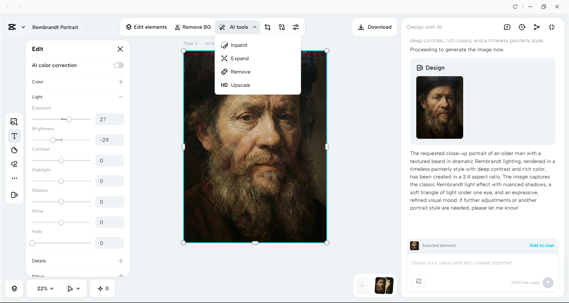 Interface of the CapCut desktop video editor - a user-friendly tool to generate images
