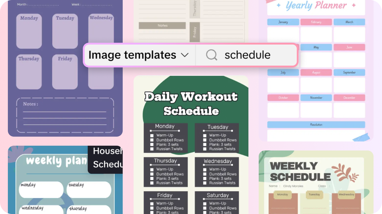 Preset inspiration templates
