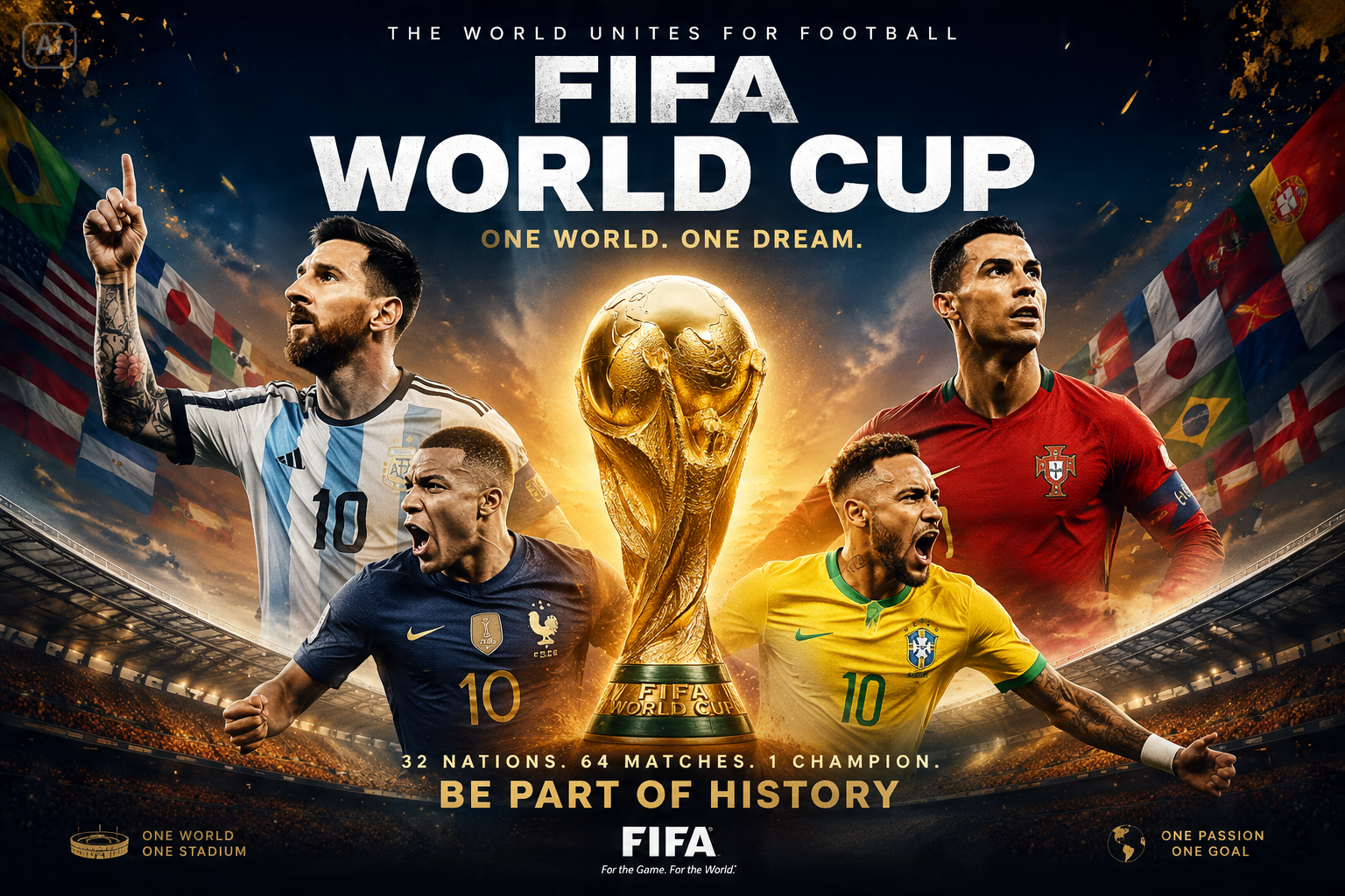 Póster Cinemático de Superestrella de Fútbol de Francia