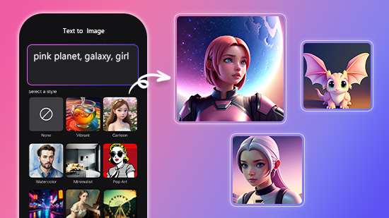 CapCut antarmuka text-to-image dengan gaya dan kontrol aspek