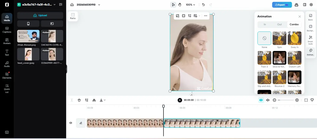 AI movie transition and final render