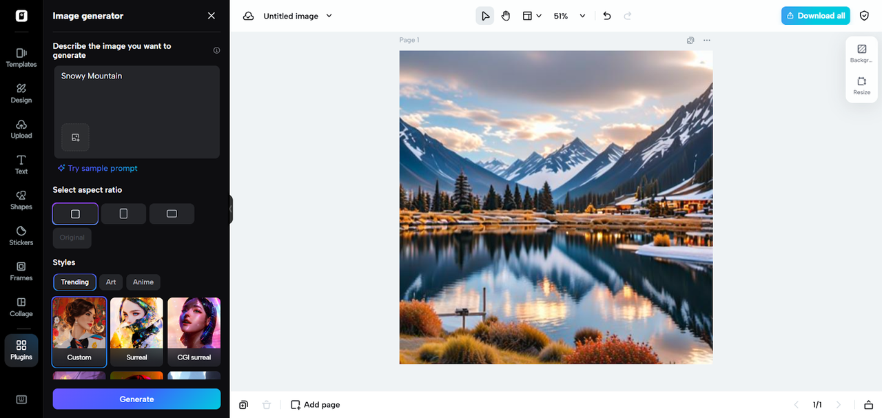 AI-powered background generation