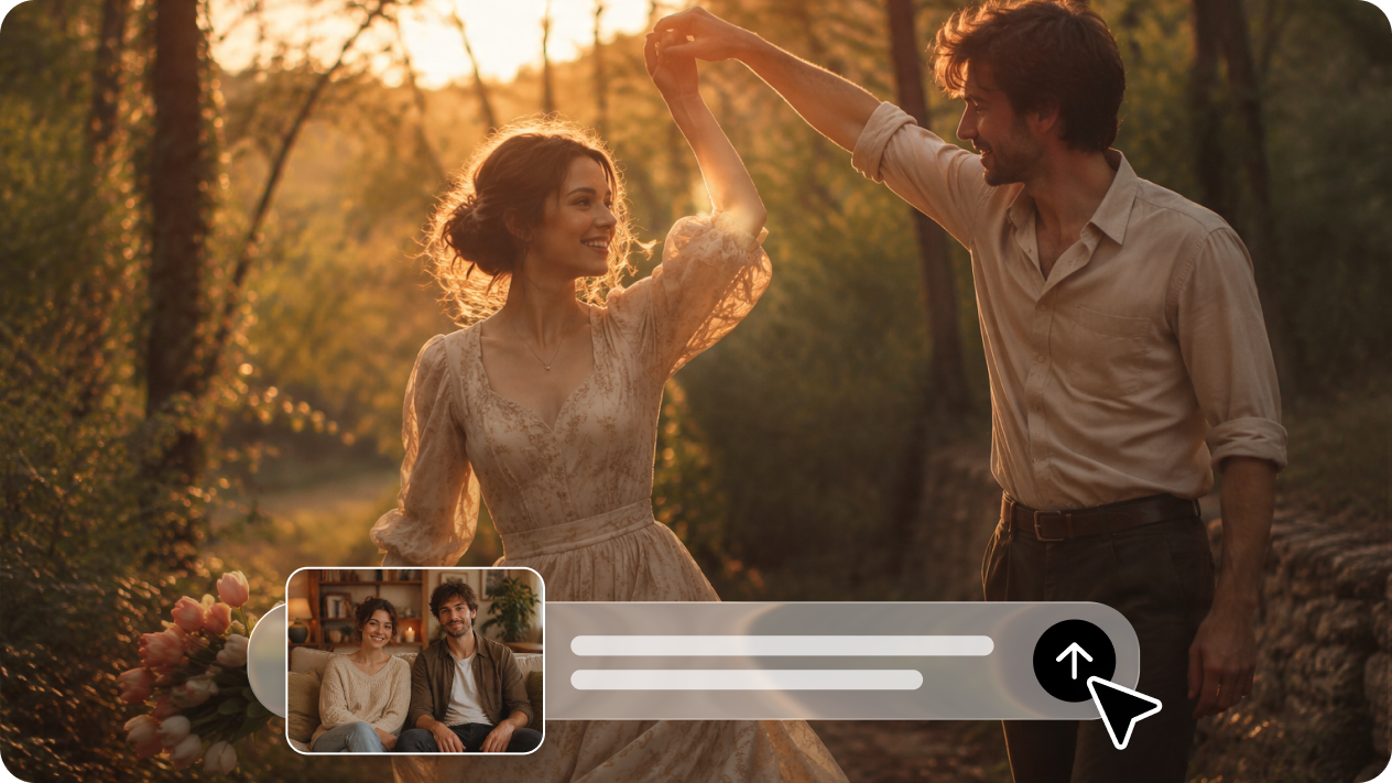 Turn text and photos into a happy Valentine video