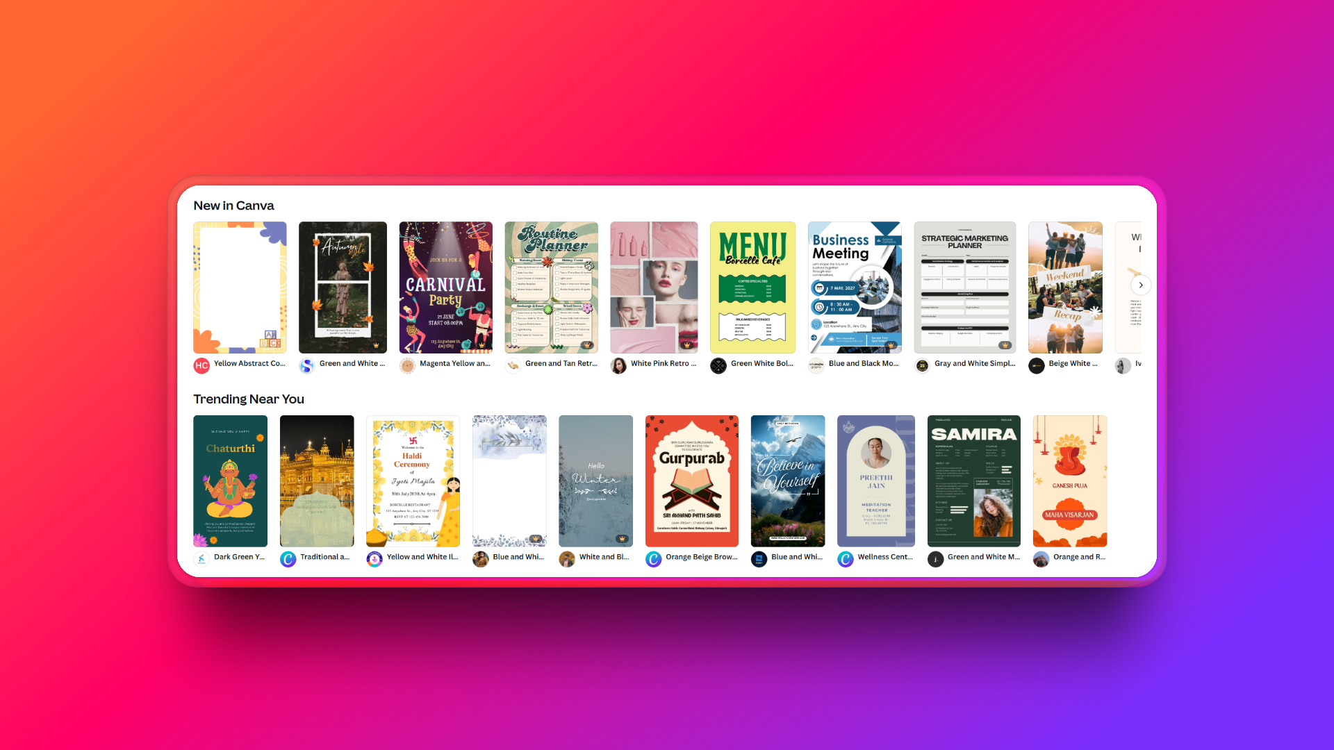 Varying use cases of Canva templates