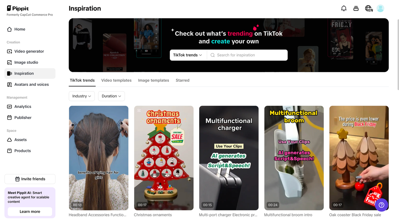 Vast templates for inspiration