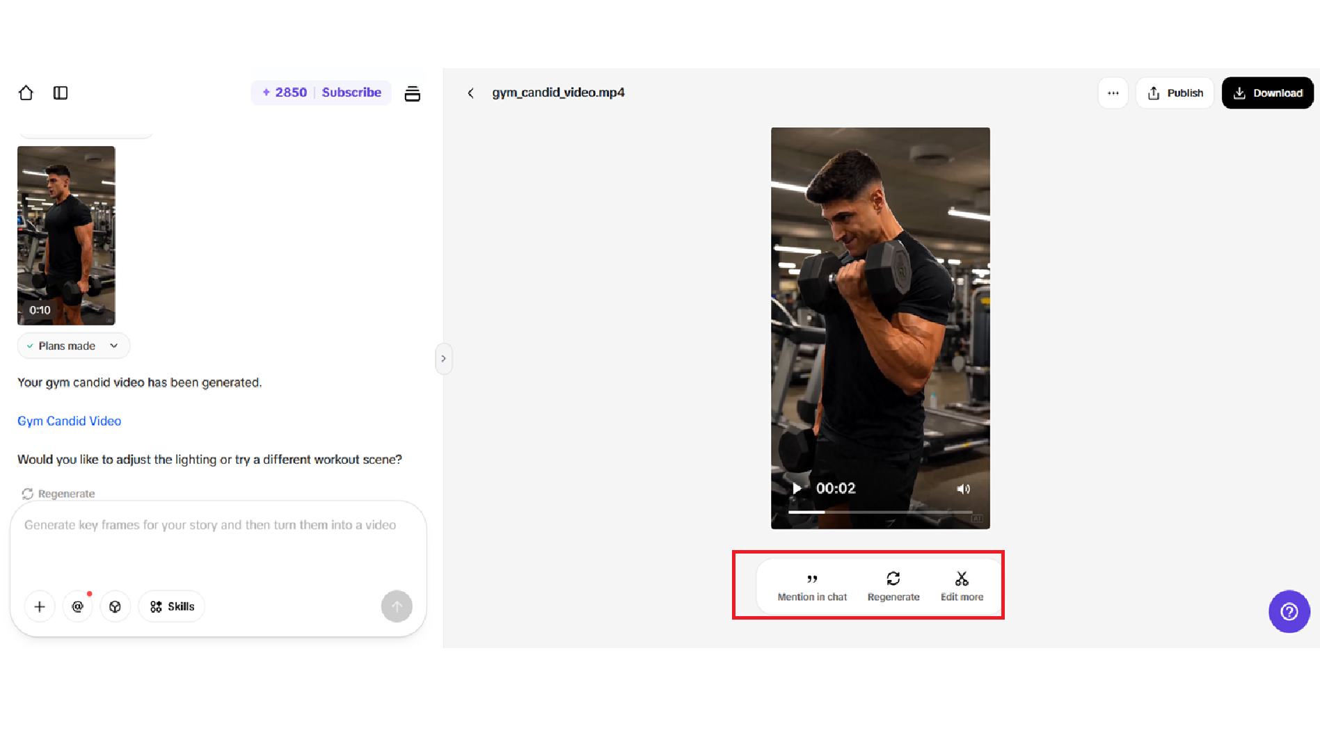 Generate your gym video
