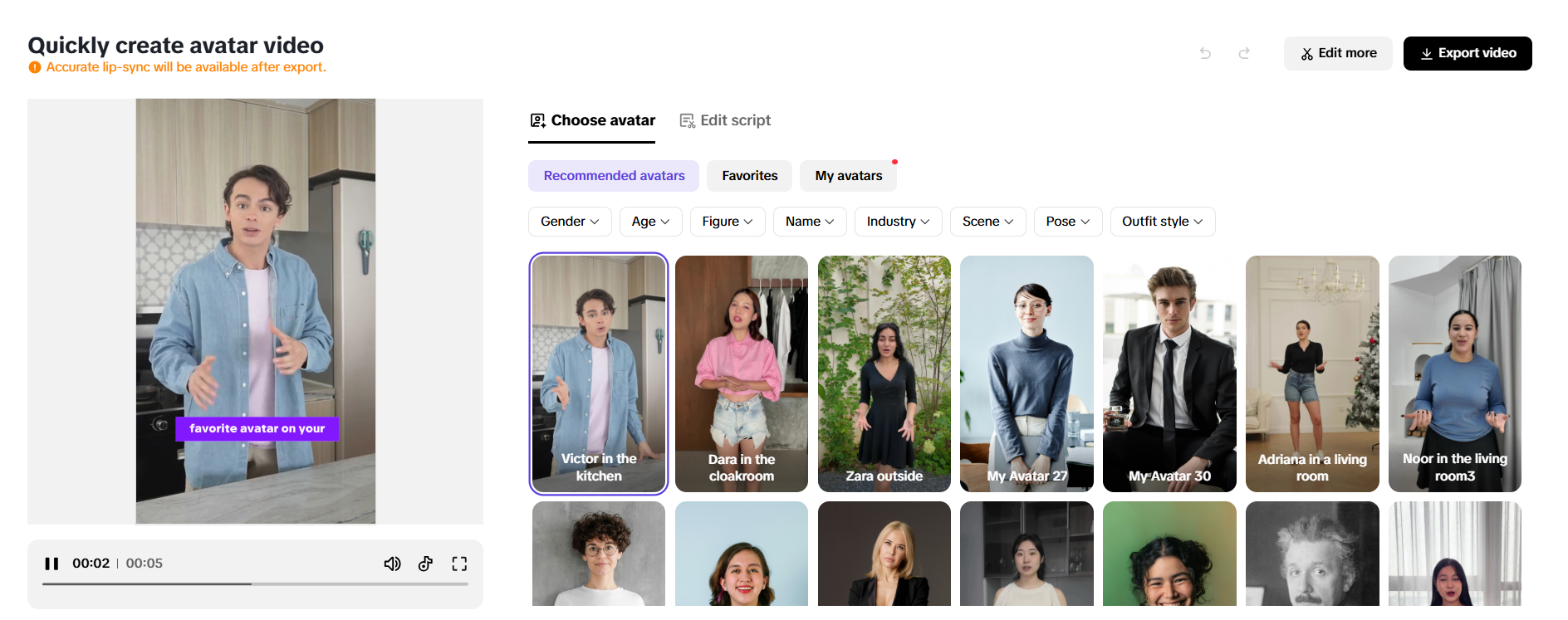 Create avatar videos