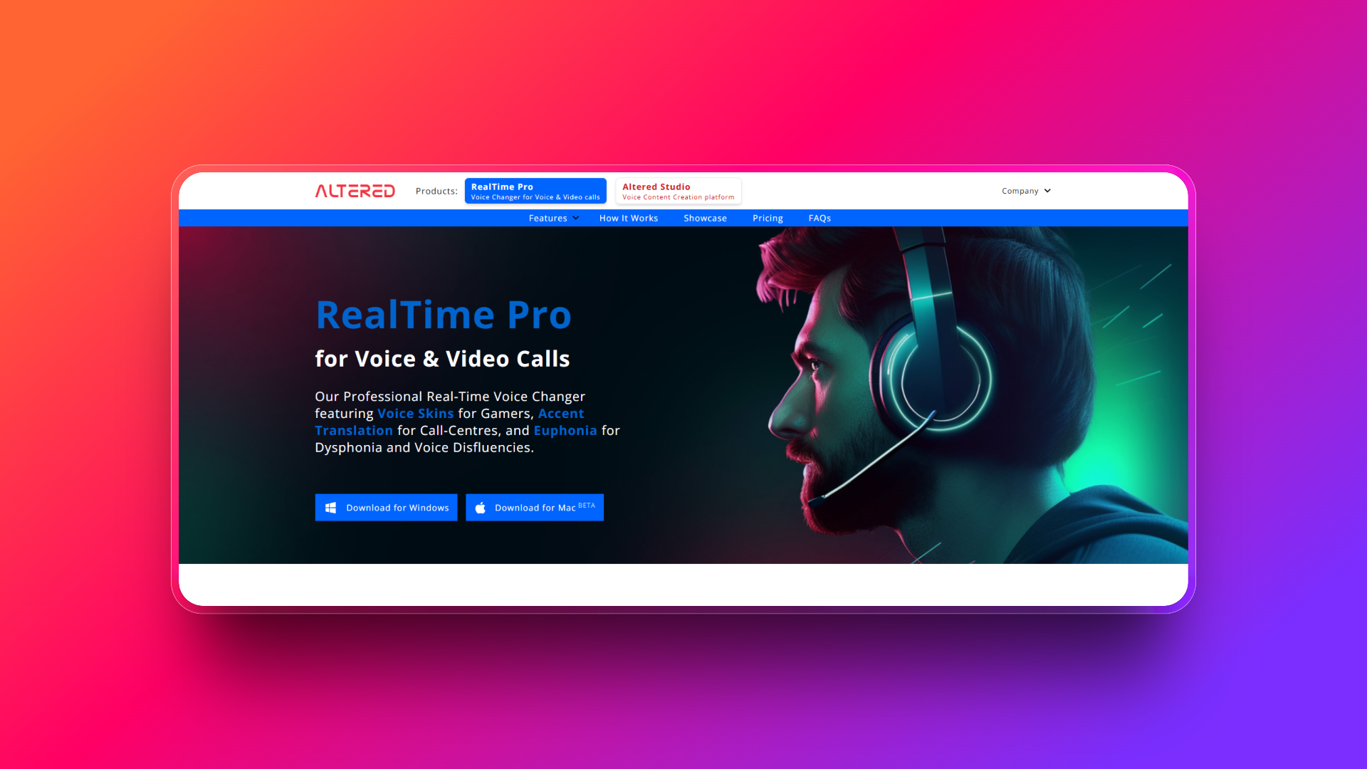 Real-time na voice changer ng Altered.ai